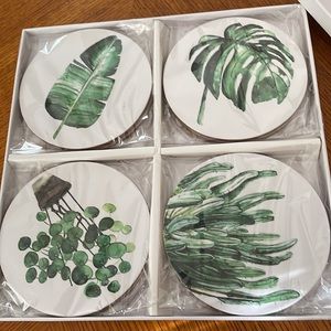 Enjoy the moment Coasters. Total of 8 cork back coasters. New in Box.